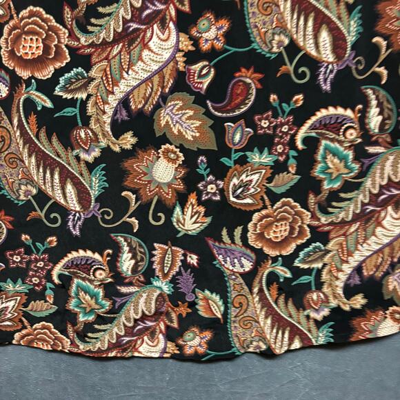 Vintage Urban Works Midi Skirt Damask Peacock Feathers Floral Boho Flowy Cottage - Picture 5 of 10